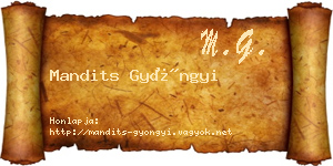 Mandits Gyöngyi névjegykártya